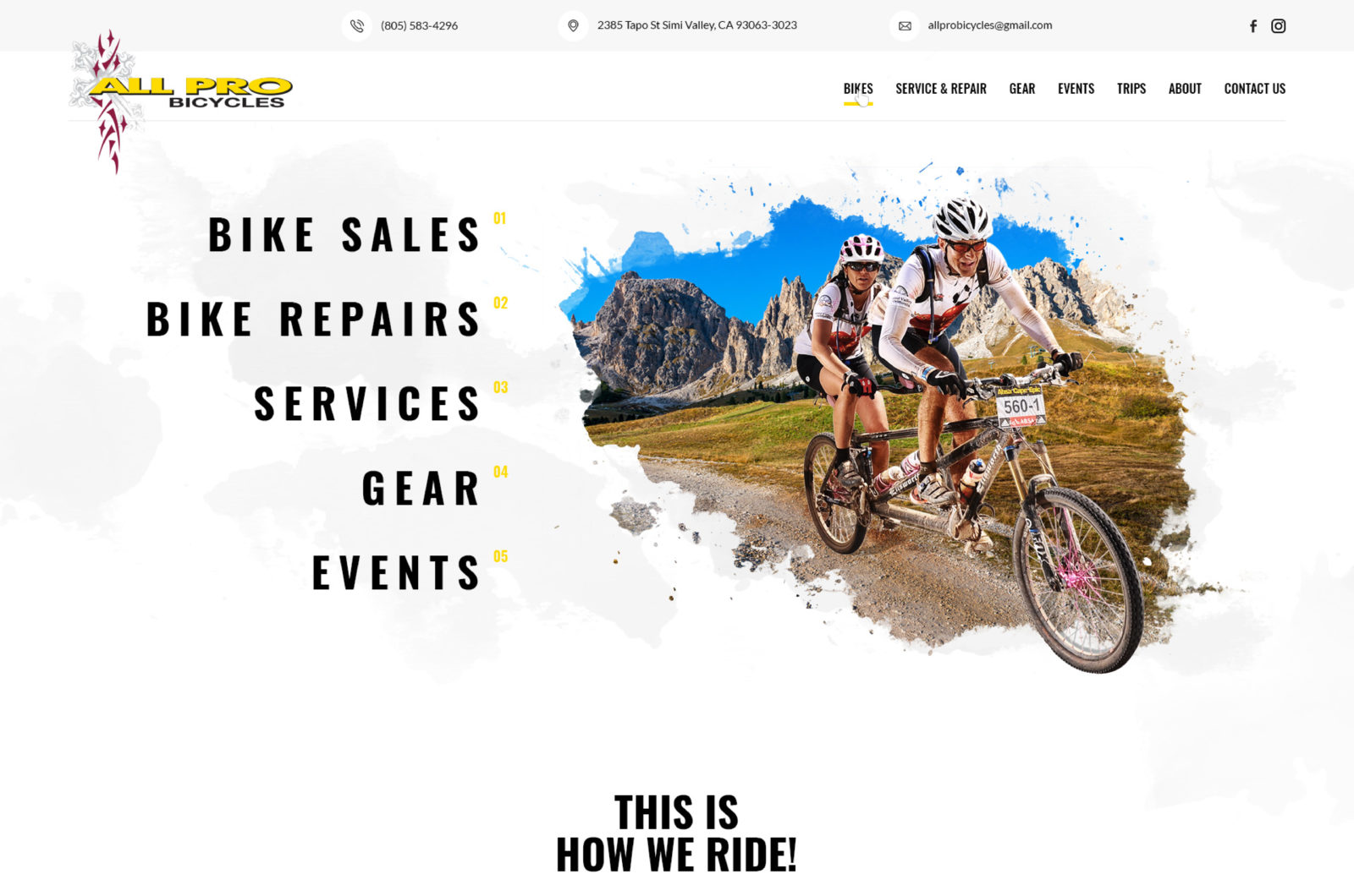 Bike Shop Web Design