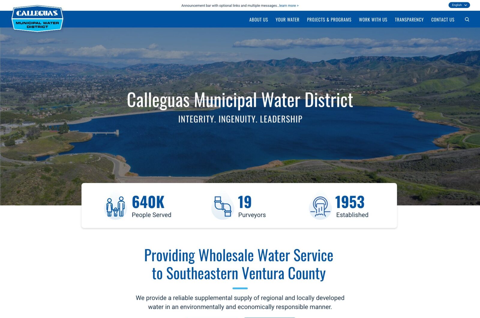 Water District Web Design for Calleguas