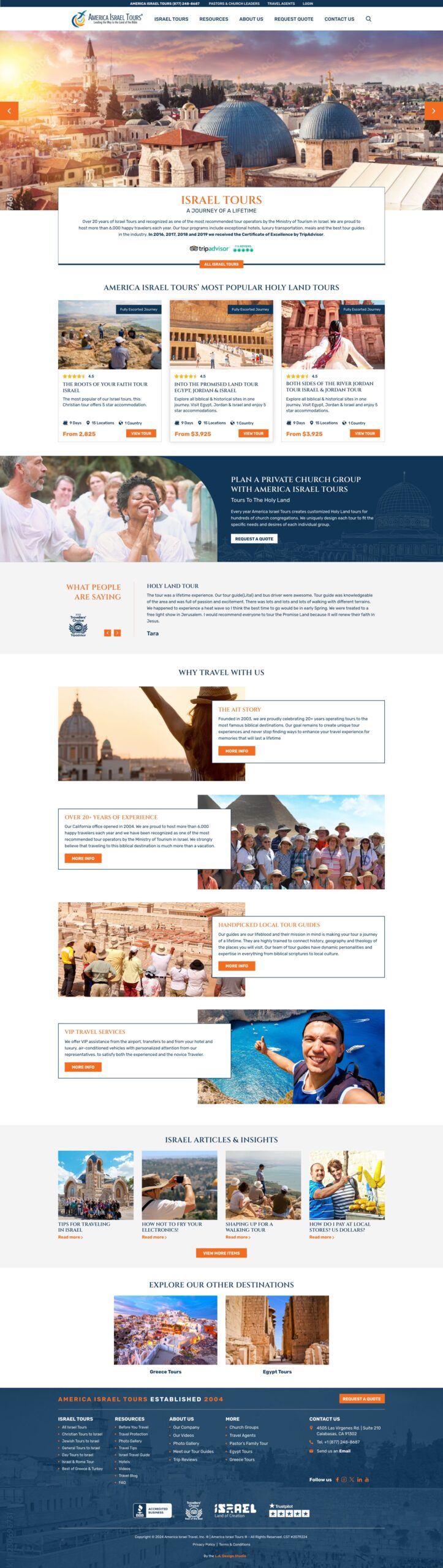 america-israel-tours-website-design – Los Angeles Web Design Company